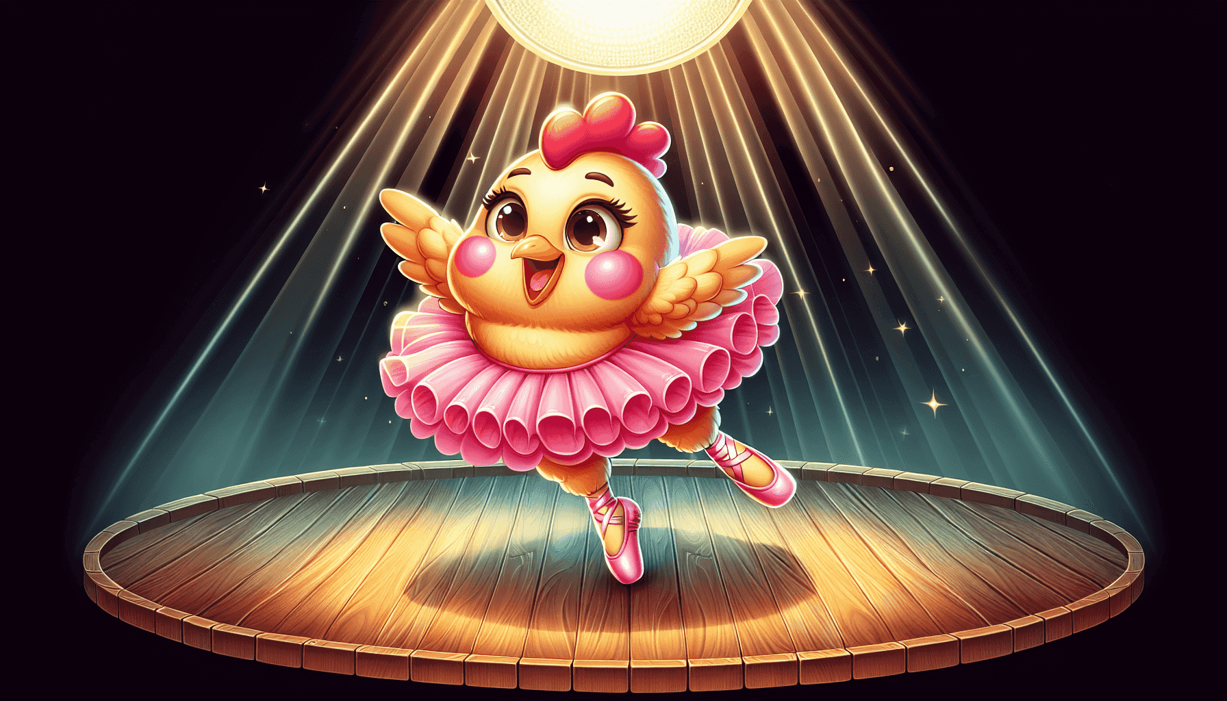 Chicken in tutu dancing