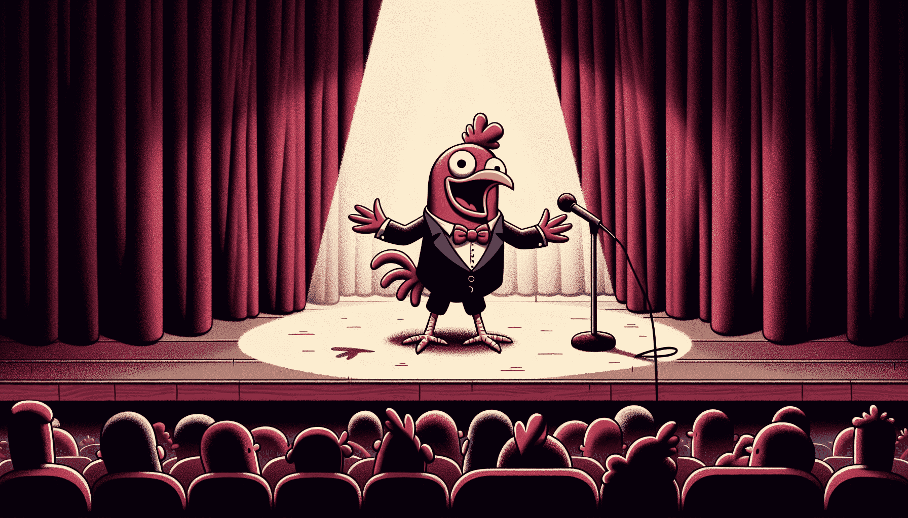 Chicken on theater stage